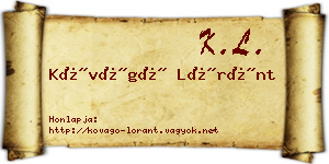 Kővágó Lóránt névjegykártya